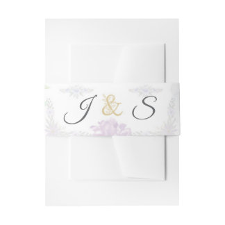 Moderne minimalistische Lavendel-Blumen-Hochzeitss Einladungsbanderole
