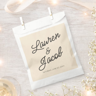 Moderne Minimalistische Leichte Champagner-Hochzei Geschenktütchen