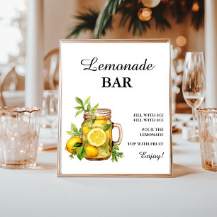 Moderne Minimalistische Lemonade Bar Summer Birthd Poster