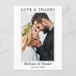 Moderne Minimalistische Liebe dank Foto Wedding Postkarte