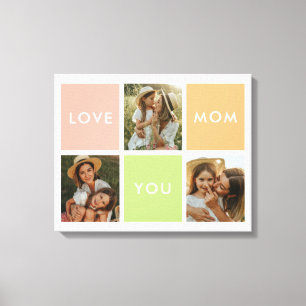 Moderne minimalistische "Liebe Mama" 3-Foto-Indivi Leinwanddruck