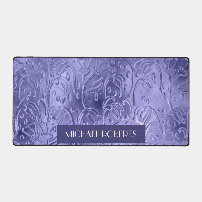 Moderne Minimalistische Lila Foil Metallic Schreibtischunterlage (Vorderseite)