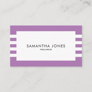 Moderne Minimalistische Lila Streifen Freelancer Visitenkarte