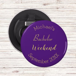 Moderne Minimalistische Lila- und Goldbachelor-Par Flaschenöffner