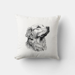 Moderne minimalistische Line-Art-Golden-Retriever- Kissen