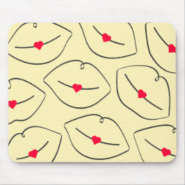 Moderne minimalistische Linienkunst Lippen Sonneng Mousepad