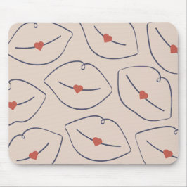 Moderne minimalistische Linienkunst Lippen Terrako Mousepad