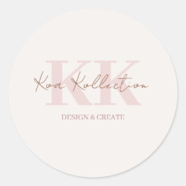 Moderne Minimalistische Logoaufkleber Runder Aufkleber