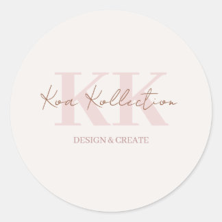 Moderne Minimalistische Logoaufkleber Runder Aufkleber