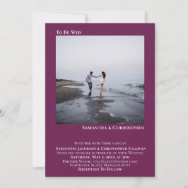 Moderne Minimalistische Magenta Plum Foto Hochzeit Einladung