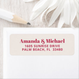 Moderne Minimalistische Magenta und Ecru Beige