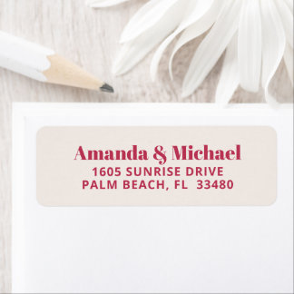 Moderne Minimalistische Magenta und Ecru Beige