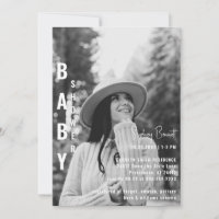 Moderne Minimalistische Mama B/W Foto Babydusche