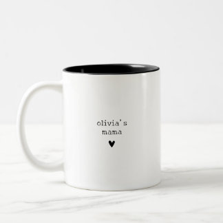 Moderne Minimalistische Mama Name des Kindes Zweifarbige Tasse