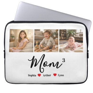 Moderne Minimalistische Mama Personalisiertes Foto Laptopschutzhülle