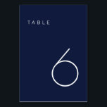 Moderne Minimalistische Marine und White Tischnumm Tischnummer<br><div class="desc">Diese moderne Minimalistische Tischnummer ist ideal für Hochzeitsfeiern,  Tischnummern oder Tischnummern Party Bedürfnisse! Vollständig anpassbar!</div>