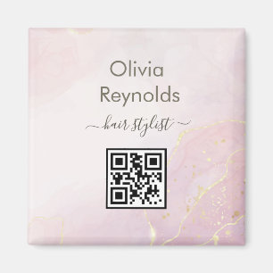 Moderne Minimalistische Marmortextur Rosa Gold Magnet