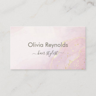 Moderne Minimalistische Marmortextur Rosa Gold Visitenkarte