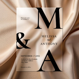 Moderne Minimalistische Mattierte Hochzeit Acryleinladungen
