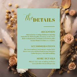 Moderne Minimalistische Minzgrün-Details Begleitkarte