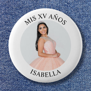 Moderne Minimalistische Mis XV Años Foto Button