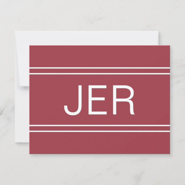 Moderne Minimalistische Mit Monogramm Initialen Ro Mitteilungskarte (Vorderseite)