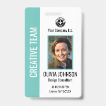 Moderne minimalistische Mitarbeiter-ID-Karte mit F
