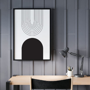 Moderne Minimalistische Mittelalter-Abstrakte Schw Poster