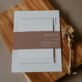 Moderne Minimalistische Mocha Mousse Wedding Einladungsbanderole