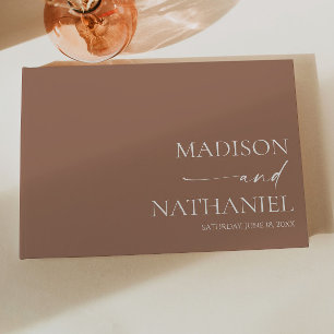 Moderne Minimalistische Mocha Mousse Wedding Gästebuch