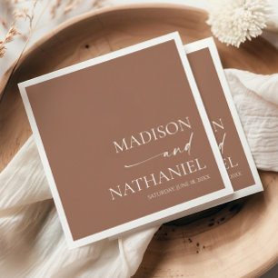 Moderne Minimalistische Mocha Mousse Wedding Serviette