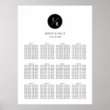 Moderne, Minimalistische Mongram Hochzeitstabelle