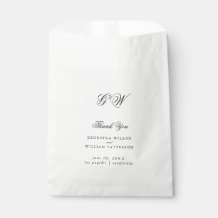 Moderne Minimalistische Mongram Script-Hochzeit Geschenktütchen