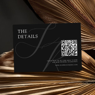 Moderne Minimalistische Monogram Black and White W Begleitkarte