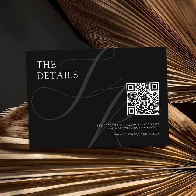 Moderne Minimalistische Monogram Black and White W Begleitkarte (Von Creator hochgeladen)