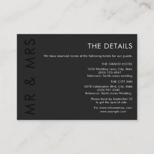 Moderne Minimalistische Monogram Black and White W Begleitkarte