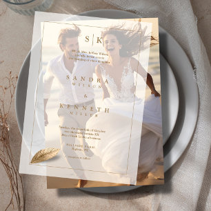 Moderne Minimalistische Monogram Gerahmte Hochzeit