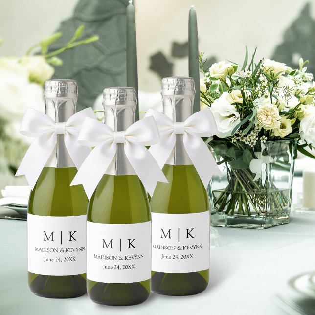 Moderne Minimalistische Monogram Wedding Mini (Customize to change text size, style or background color.)
