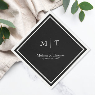 Moderne Minimalistische Monogram Wedding Napkins Serviette