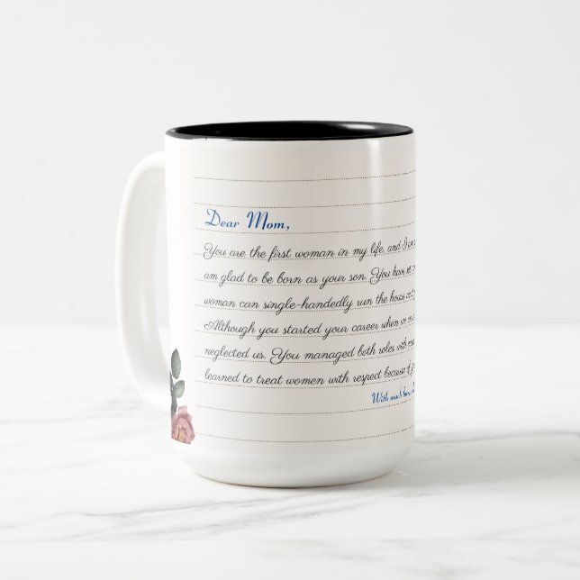 Moderne Minimalistische Monogramm-benutzerdefinier Zweifarbige Tasse (Vorderseite Links)