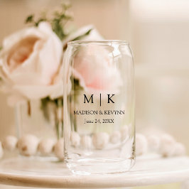 Moderne Minimalistische Monogramm-Hochzeit Dosenglas