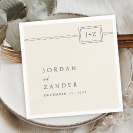 Moderne Minimalistische Monogramm-Hochzeit in Elfe Serviette