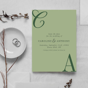 Moderne Minimalistische Monogramm-Hochzeit in Salb Save The Date
