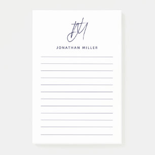 Moderne Minimalistische Monogramm-Linse Post-it Klebezettel