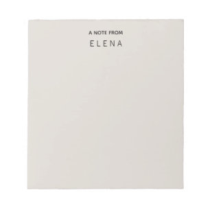 Moderne Minimalistische Monogramm-Neutral-A-Noten Notizblock
