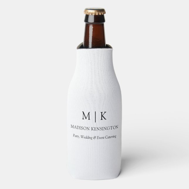 Moderne Minimalistische Monogramm oder Logo Geschä Flaschenkühler (Flaschenvorderseite)