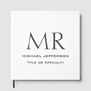 Moderne Minimalistische Monogramm-Schrift Gästebuch
