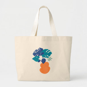 Moderne minimalistische Monstera-Pflanze Jumbo Stoffbeutel