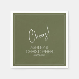 Moderne Minimalistische Mooshochzeit Serviette