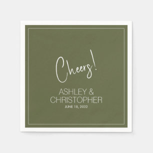 Moderne Minimalistische Mooshochzeit Serviette